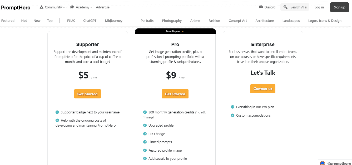 PromptHero AI Pricing Plans | Best Free AI Tools Price Guide