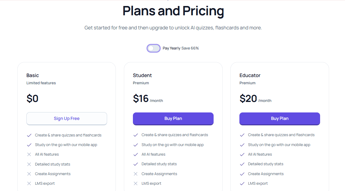 Quizgecko Pricing Plans | Best Free AI Tools Price Guide
