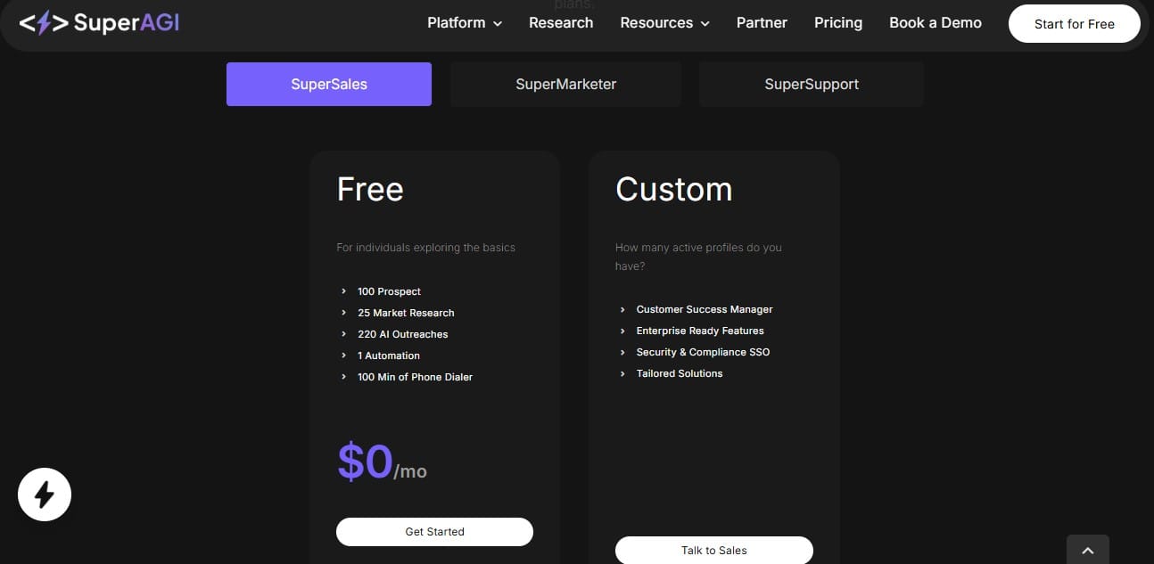 SuperAGI Cloud Pricing Plans | Best Free AI Tools Price Guide