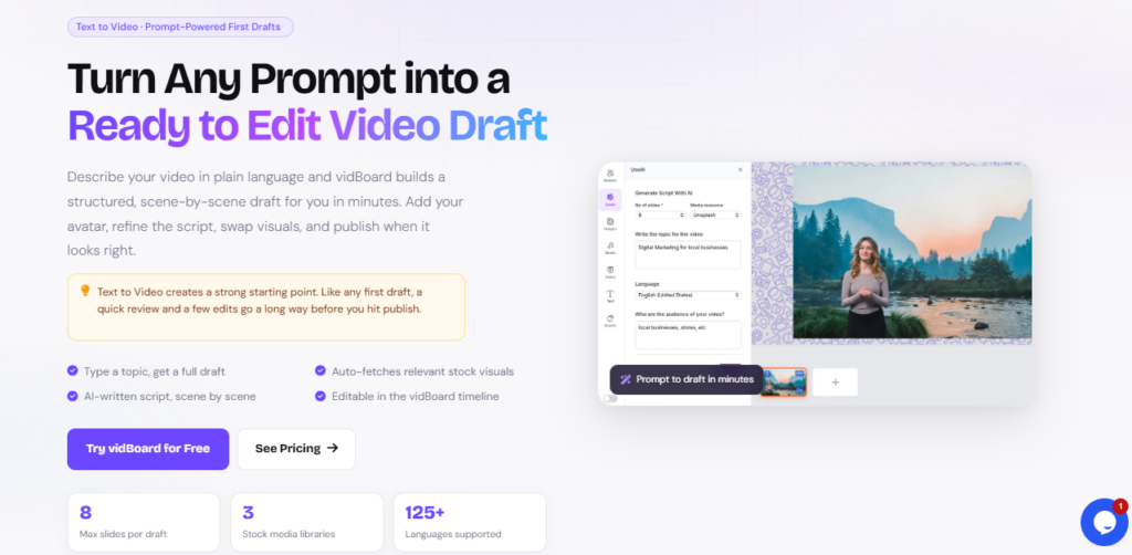 vidBoard AI screenshot