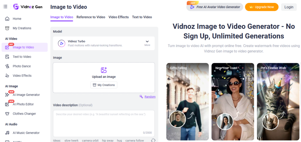 Vidnoz AI screenshot