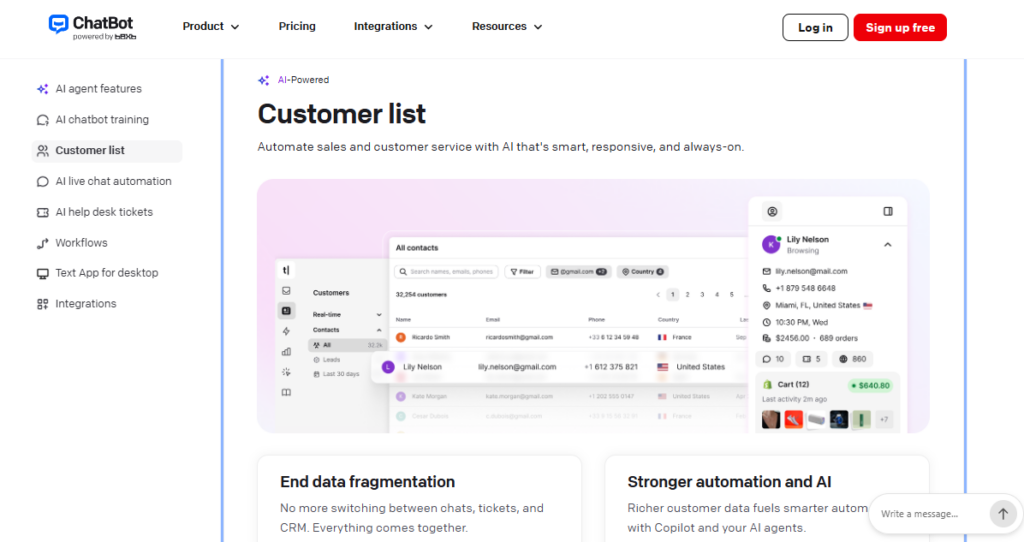 ChatBot screenshot