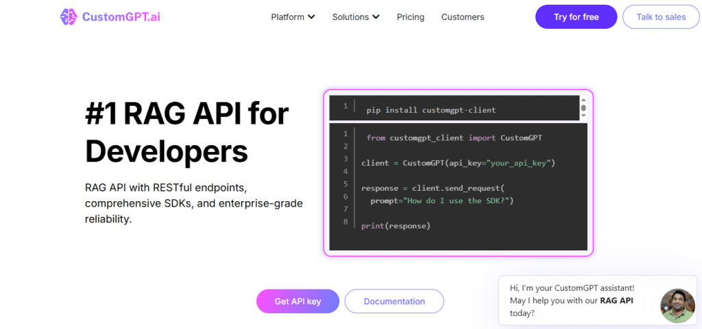 CustomGPT AI screenshot