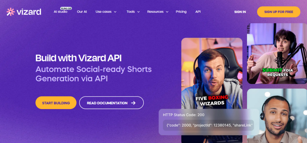 Vizard AI screenshot