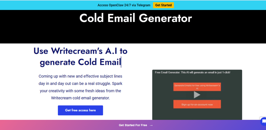 Writecream screenshot