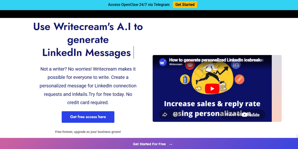 Writecream screenshot