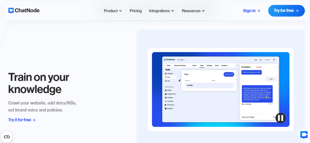 Chatnode AI screenshot
