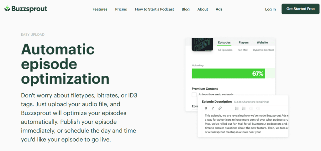 Buzzsprout screenshot