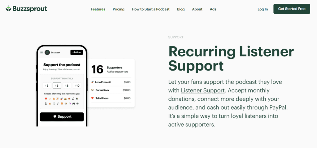 Buzzsprout screenshot