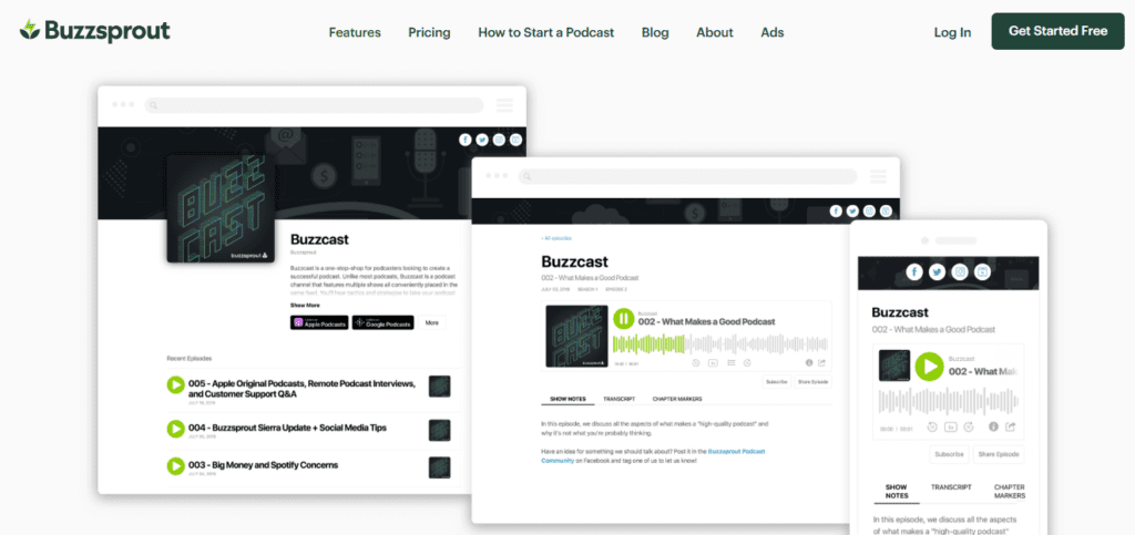 Buzzsprout screenshot