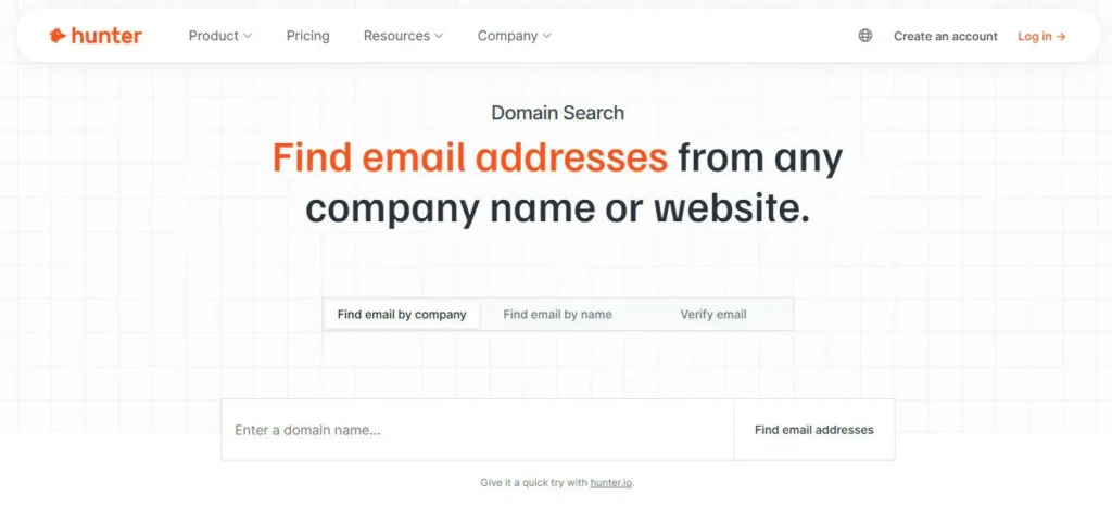 Hunter.io screenshot