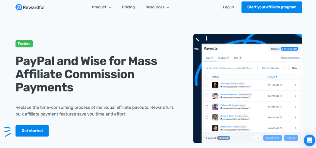 Rewardful screenshot