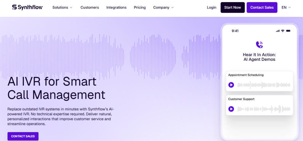 Synthflow AI screenshot