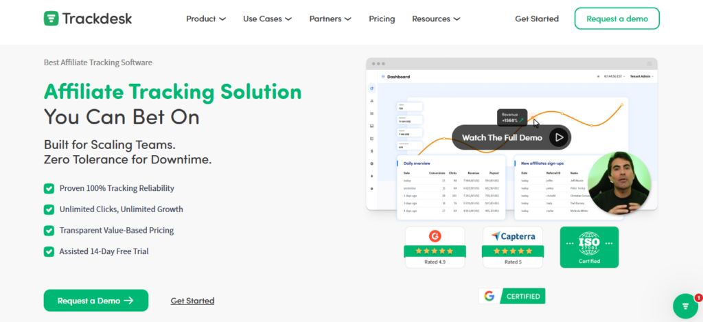 Trackdesk screenshot