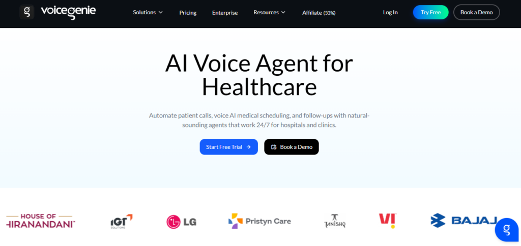 VoiceGenie AI screenshot