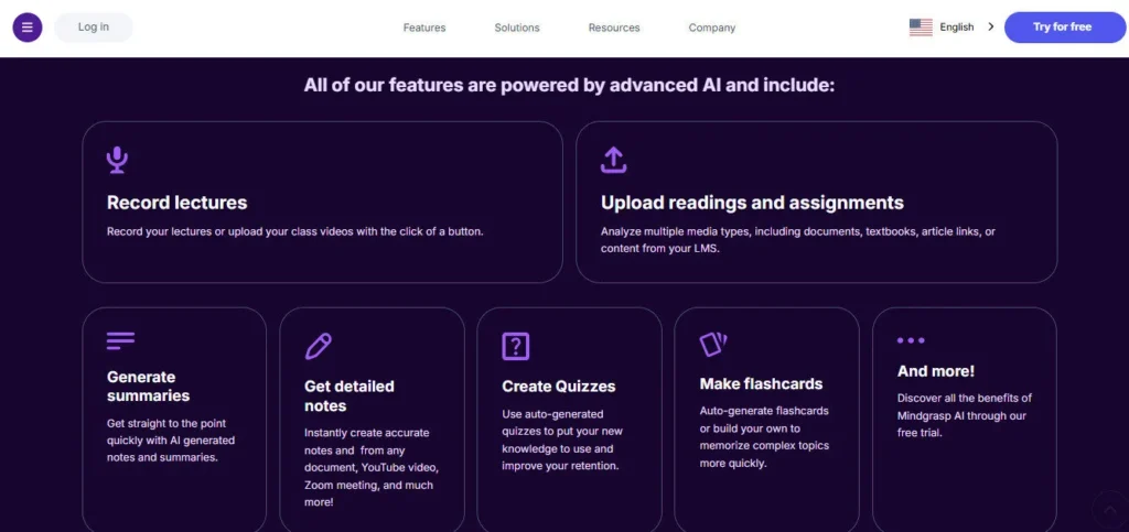 Mindgrasp AI screenshot