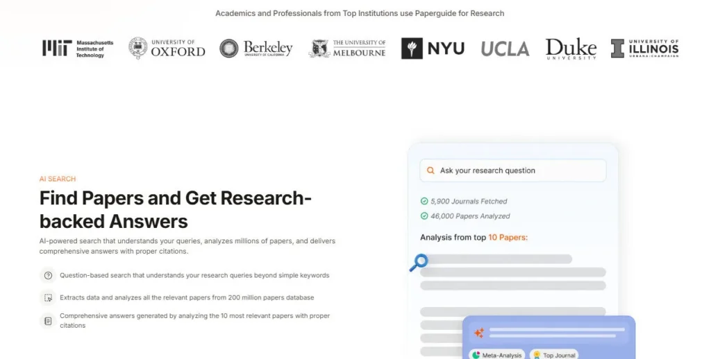 Paperguide AI screenshot