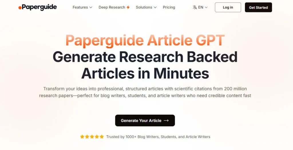 Paperguide AI screenshot