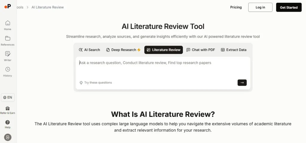 Paperguide AI screenshot