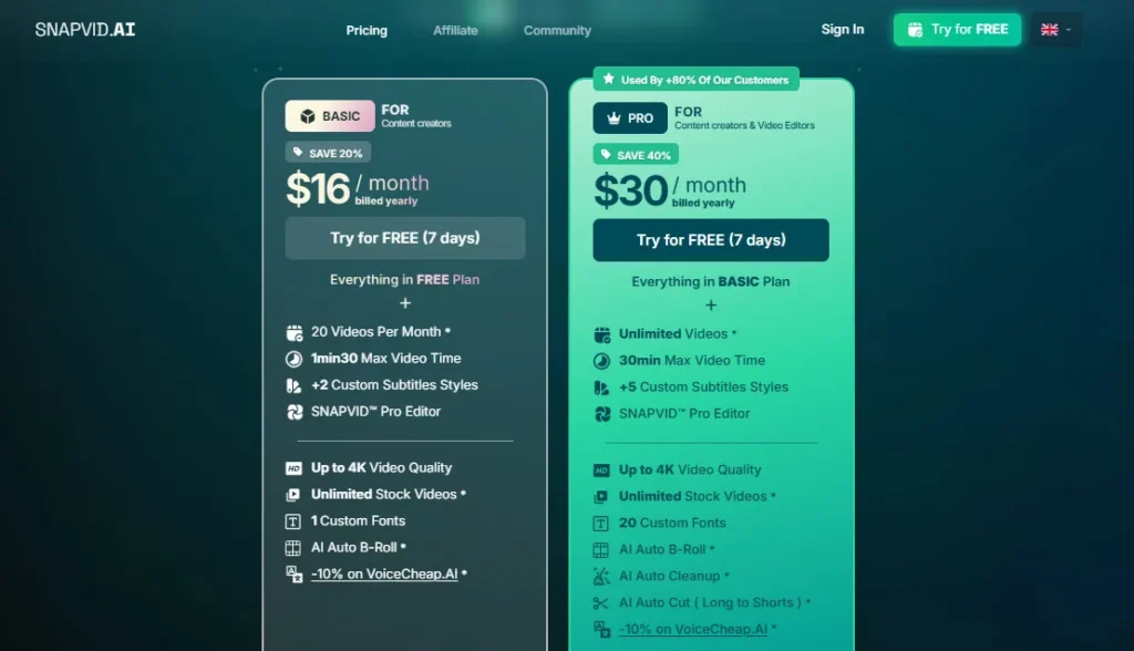 Snapvid AI screenshot