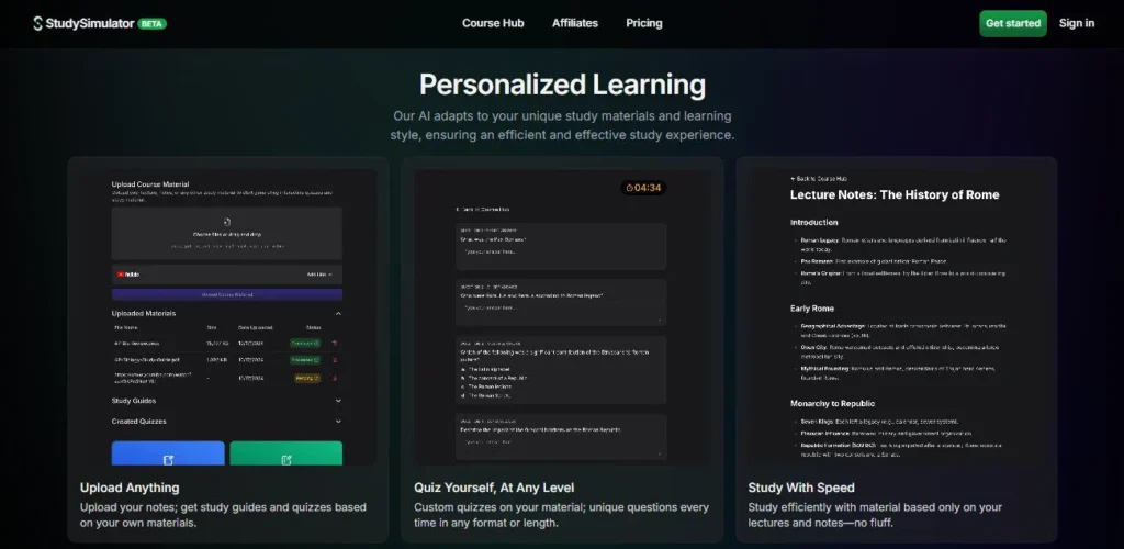StudySim AI screenshot