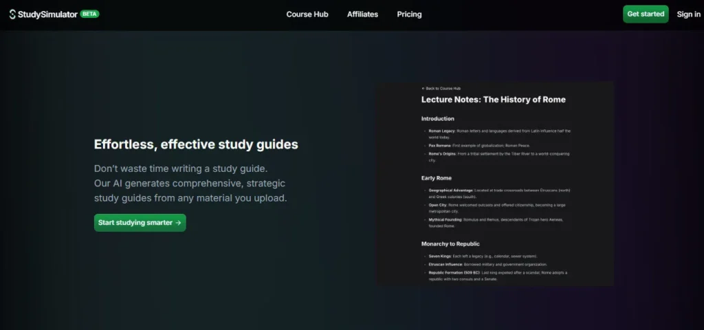 StudySim AI screenshot