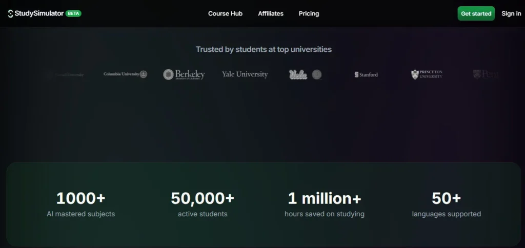 StudySim AI screenshot