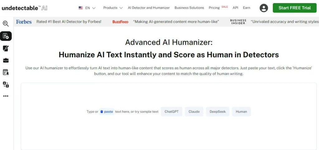 Undetectable AI screenshot