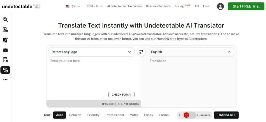 Undetectable AI screenshot
