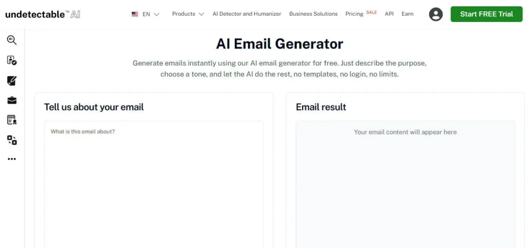 Undetectable AI screenshot