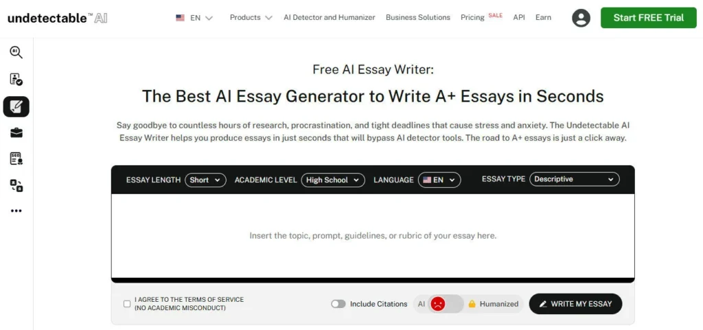 Undetectable AI screenshot