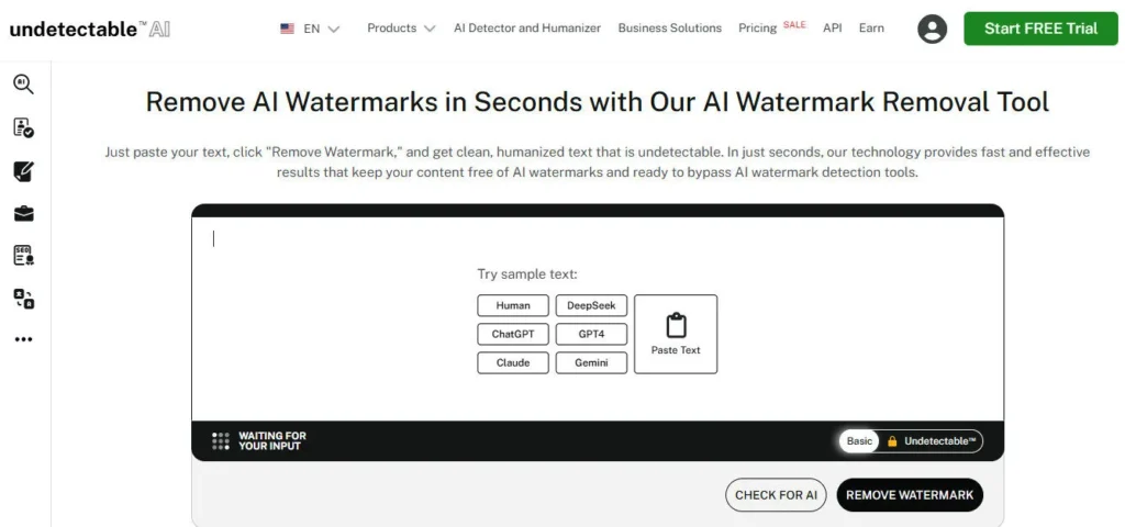 Undetectable AI screenshot