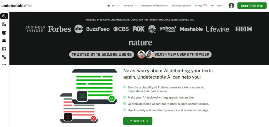 Undetectable AI screenshot