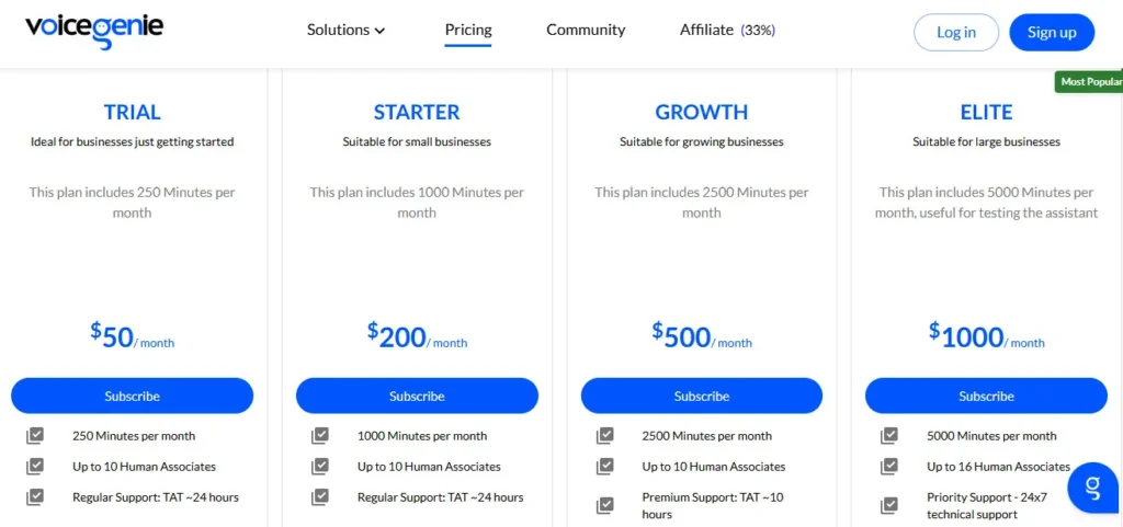 VoiceGenie AI screenshot