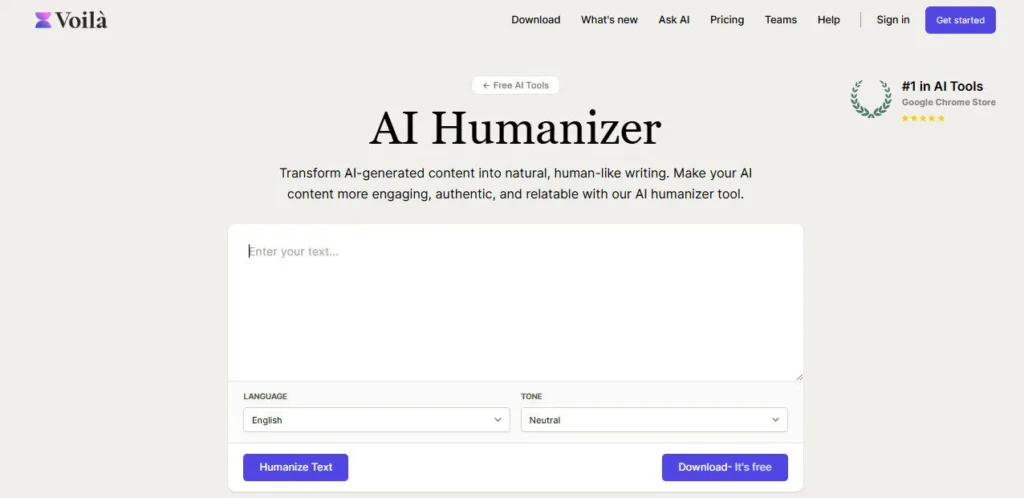 Voilà AI screenshot