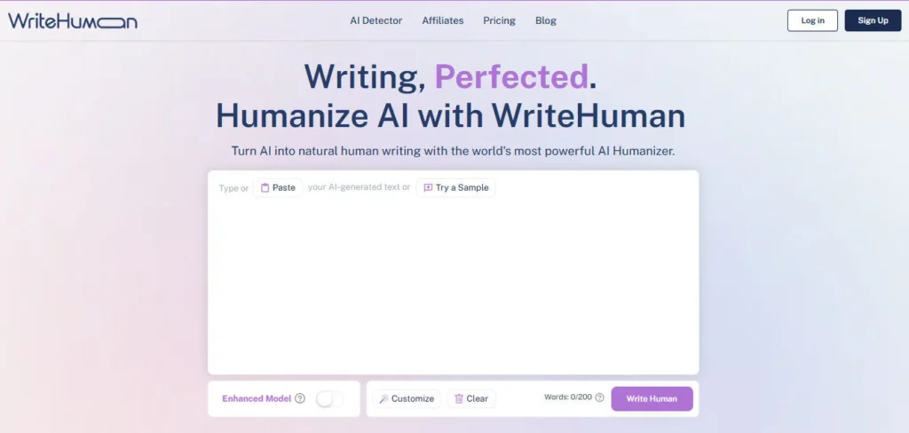 WriteHuman AI screenshot