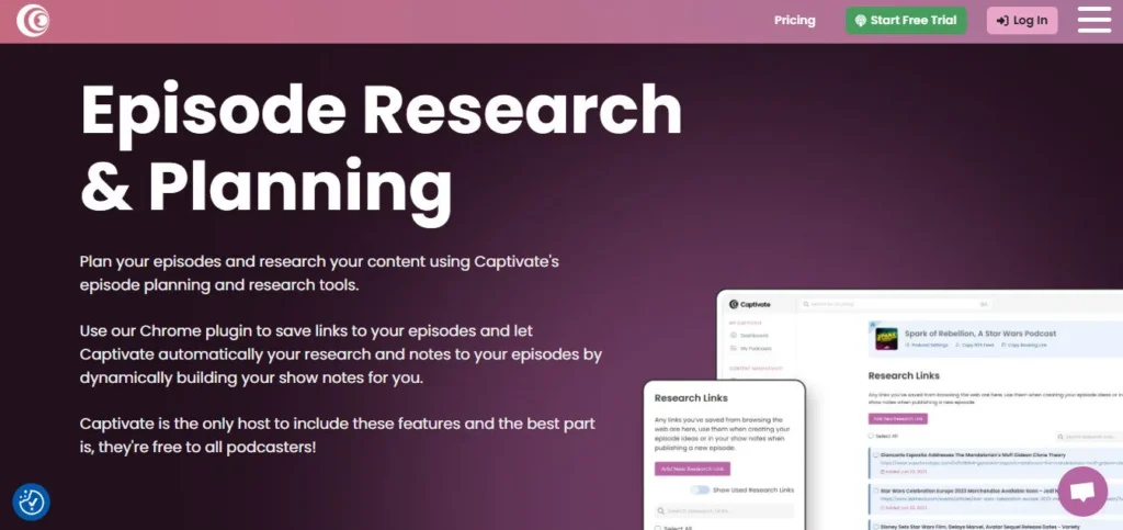 Captivate.fm screenshot