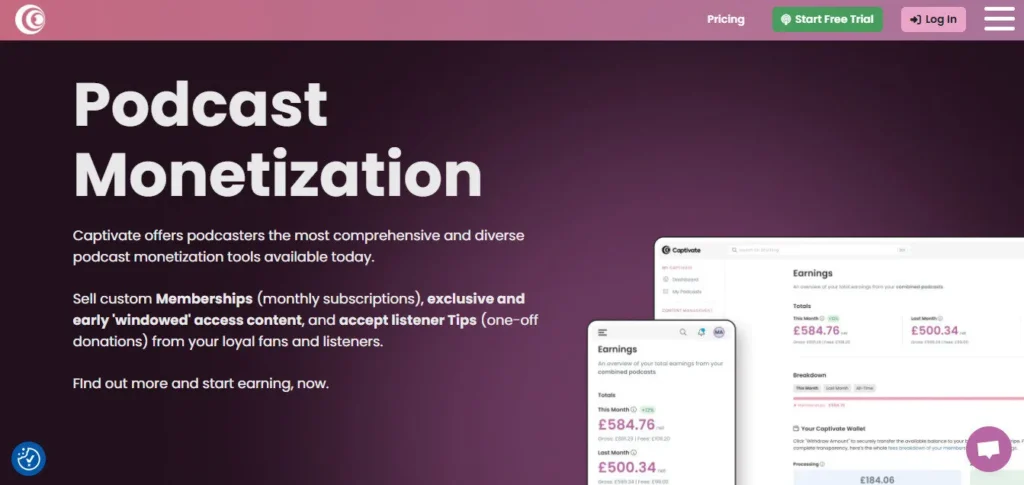 Captivate.fm screenshot