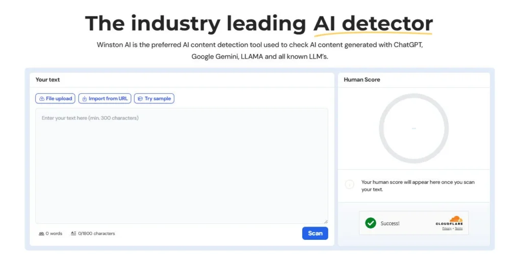 Winston AI screenshot