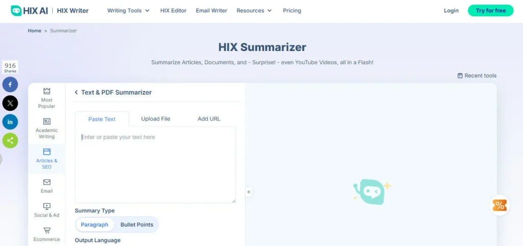 HIX AI screenshot