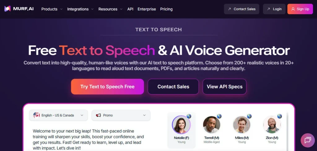 Murf AI screenshot