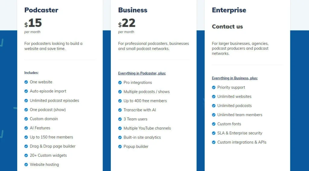 Podcastpage screenshot