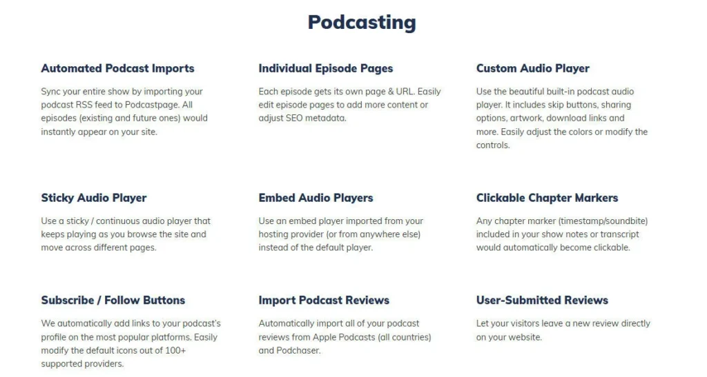 Podcastpage screenshot