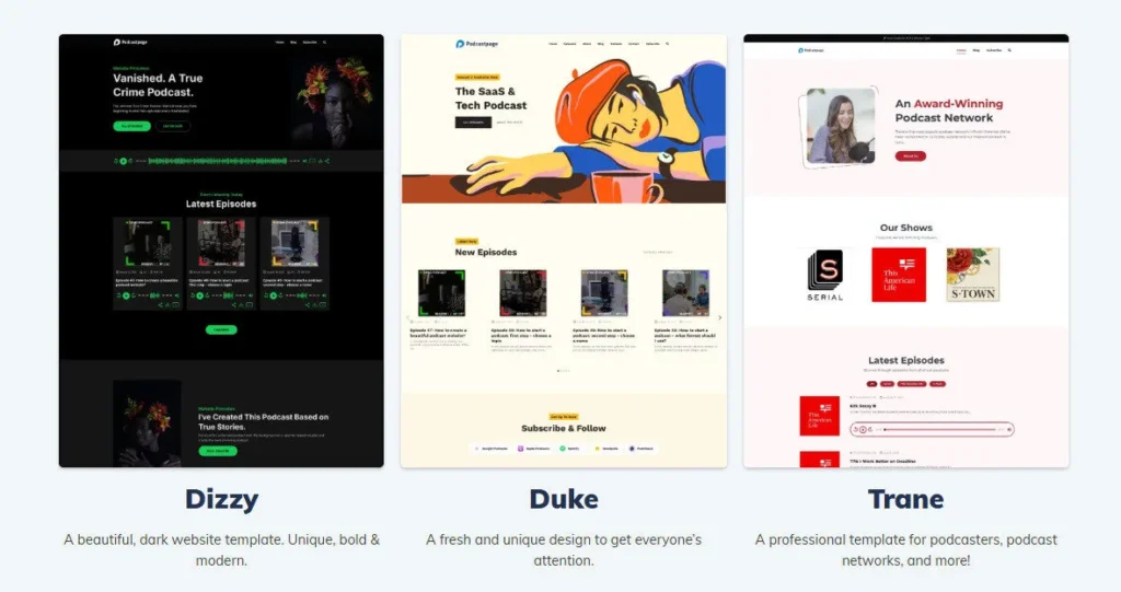 Podcastpage screenshot