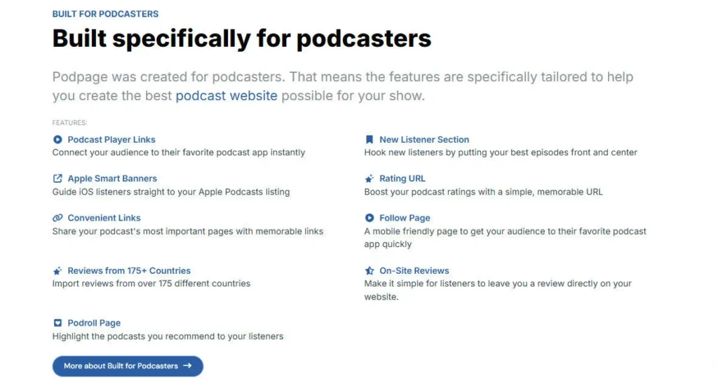 Podpage screenshot