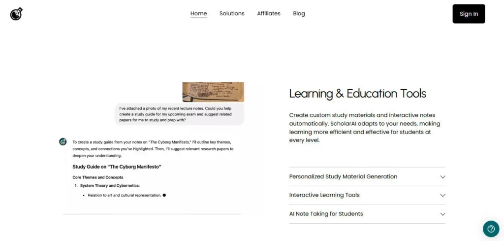 ScholarAI screenshot