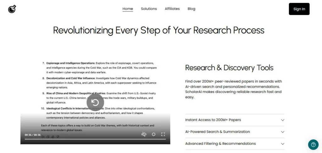 ScholarAI screenshot