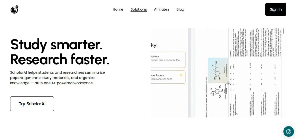 ScholarAI screenshot