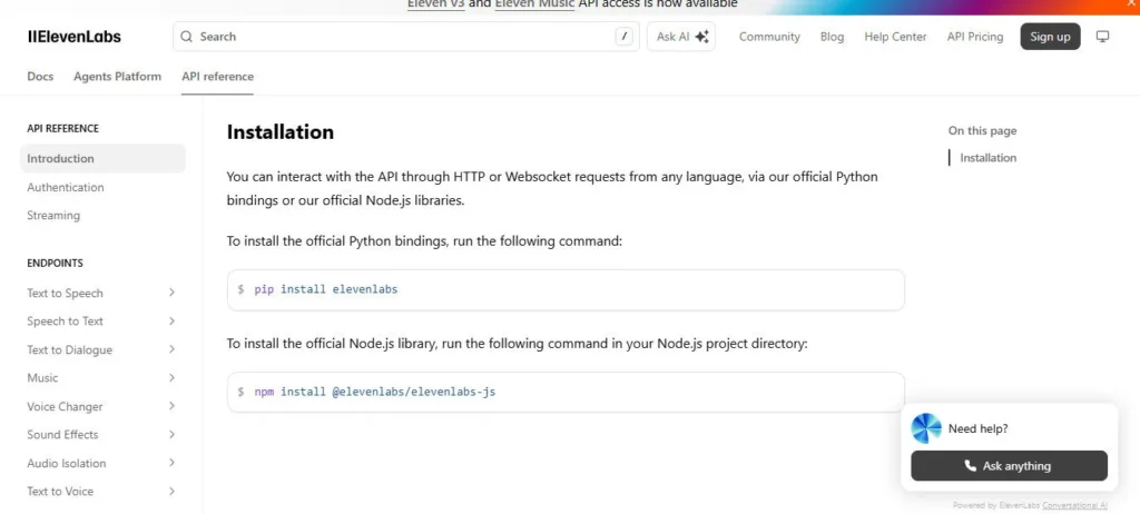 ElevenLabs screenshot
