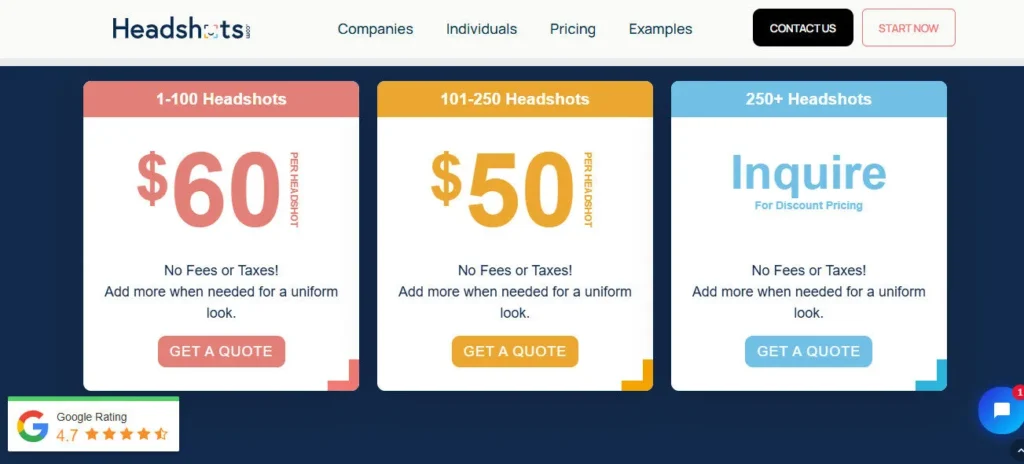 Headshots.com screenshot